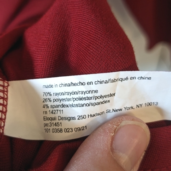 Like New Eloquii 2021 Red Colorblock Wrap Top - Picture 5 of 5